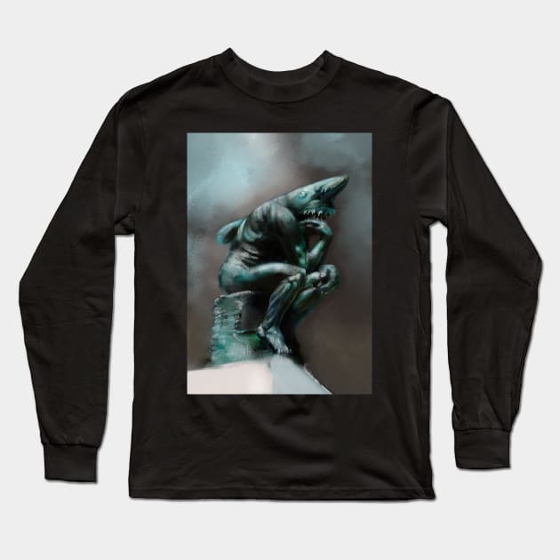 The Thinker Long Sleeve T-Shirt by rapidpunches